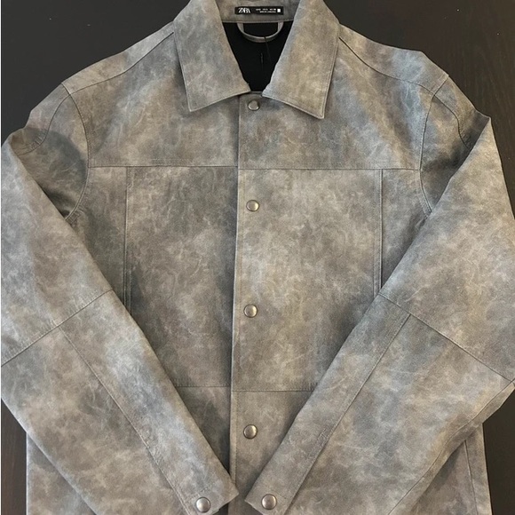 Zara Other - Zara Men's Distressed Gray Shirt Jacket